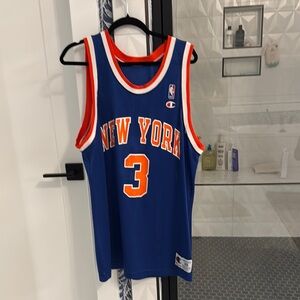 New York Knicks John Starks Basketball Jersey - Blue and Orange size 48